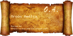 Orsós Amélia névjegykártya