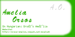 amelia orsos business card